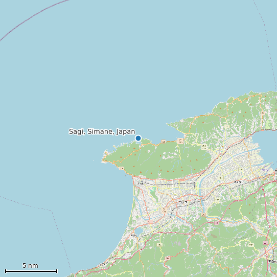Map of Sagi, Simane, Japan Tide Prediction Station