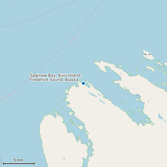 Map of Saginaw Bay, Kuiu Island, Frederick Sound, Alaska Tide Prediction Station