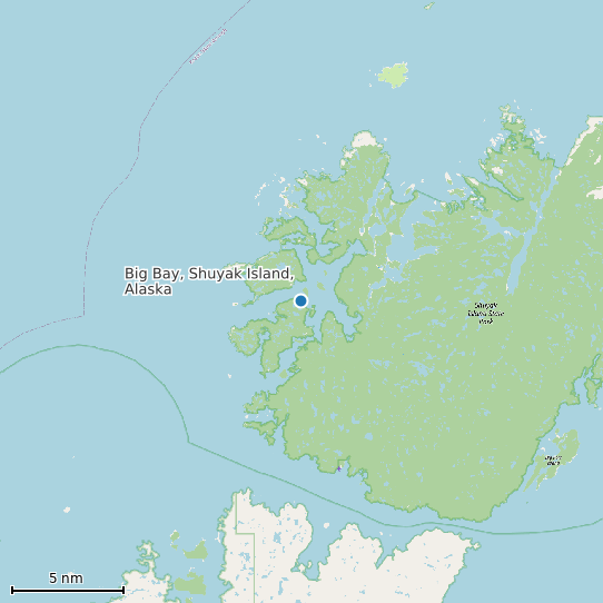 Map of Big Bay, Shuyak Island, Alaska Tide Prediction Station