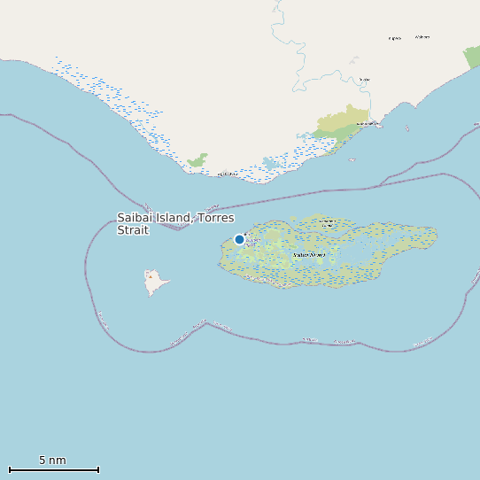 Map of Saibai Island, Torres Strait Tide Prediction Station