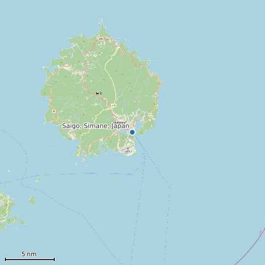 Map of Saigo, Simane, Japan Tide Prediction Station