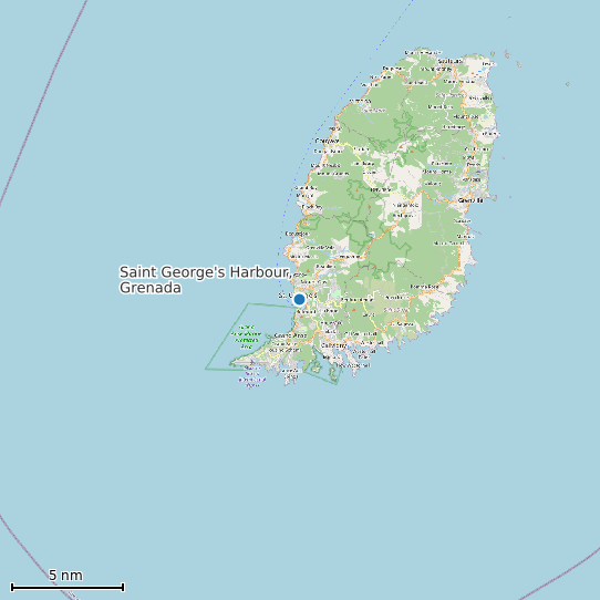 Map of Saint George's Harbour, Grenada Tide Prediction Station