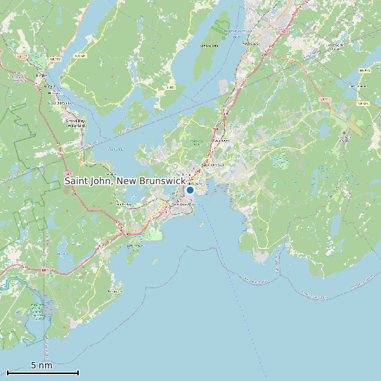 Map of Saint John, New Brunswick Tide Prediction Station