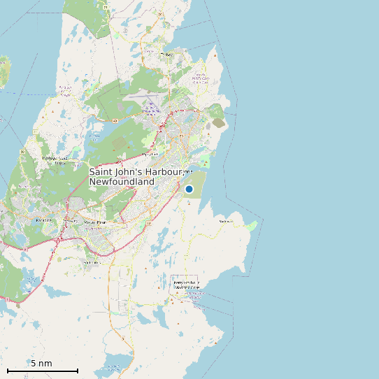 Map of Saint John's Harbour, Newfoundland Tide Prediction Station
