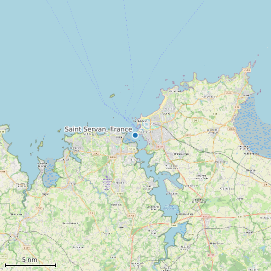Map of Saint Servan, France Tide Prediction Station
