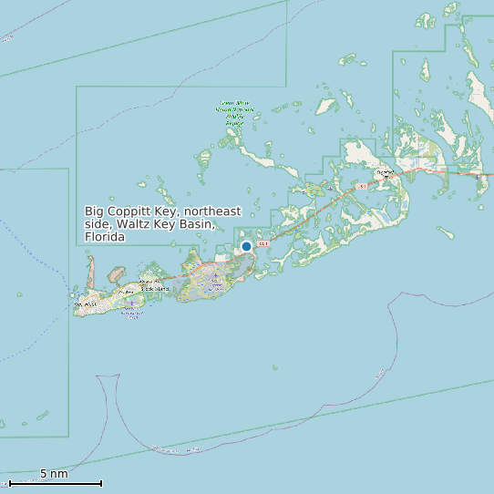 Map of Big Coppitt Key, northeast side, Waltz Key Basin, Florida Tide Prediction Station