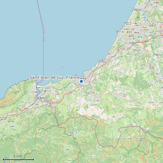 Map of Saint-Jean-de-Luz, France Tide Prediction Station