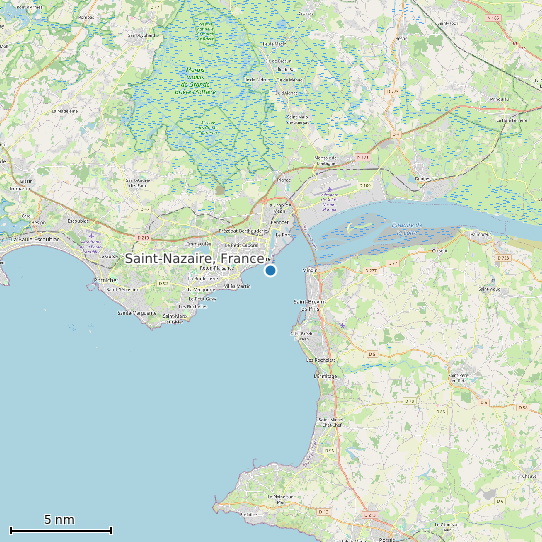 Map of Saint-Nazaire, France Tide Prediction Station