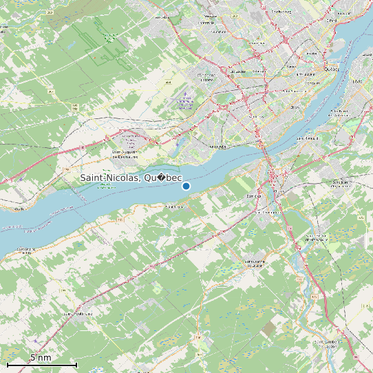 Map of Saint-Nicolas, Qu�bec Tide Prediction Station
