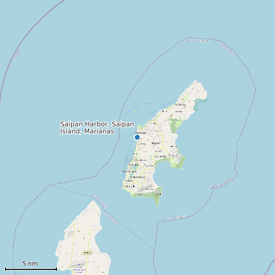 Map of Saipan Harbor, Saipan Island, Marianas Tide Prediction Station