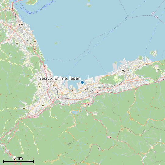Map of Saizyo, Ehime, Japan Tide Prediction Station