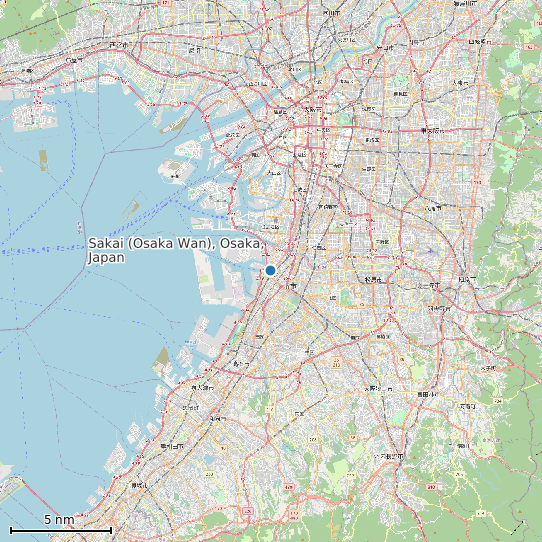 Map of Sakai (Osaka Wan), Osaka, Japan Tide Prediction Station