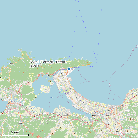 Map of Sakai (Tottori), Tottori, Japan Tide Prediction Station