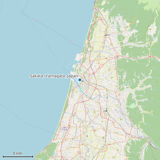 Map of Sakata, Yamagata, Japan Tide Prediction Station
