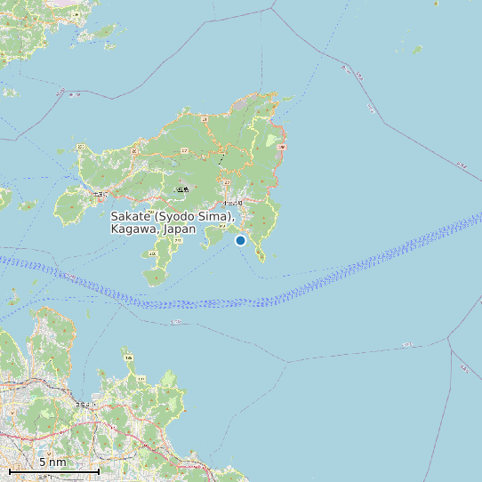 Map of Sakate (Syodo Sima), Kagawa, Japan Tide Prediction Station