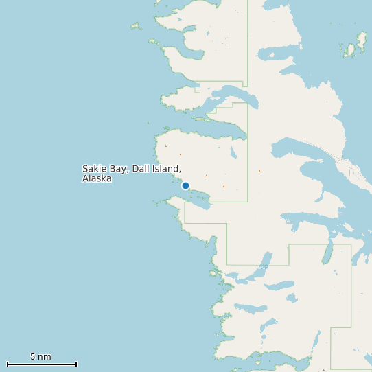 Map of Sakie Bay, Dall Island, Alaska Tide Prediction Station