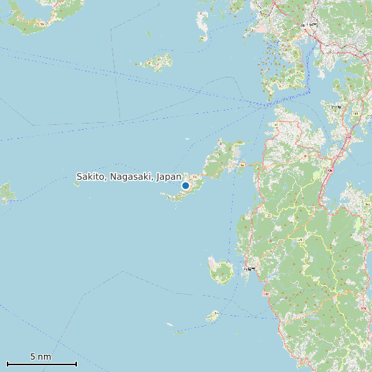 Map of Sakito, Nagasaki, Japan Tide Prediction Station