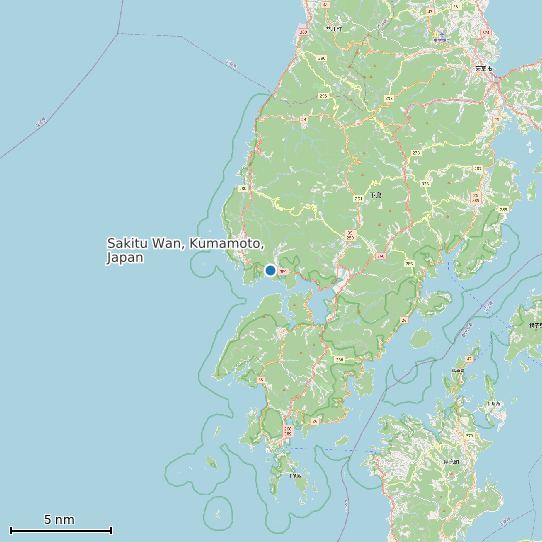 Map of Sakitu Wan, Kumamoto, Japan Tide Prediction Station