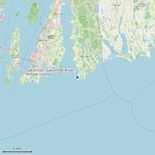 Map of Sakonnet, Sakonnet River, Rhode Island Tide Prediction Station