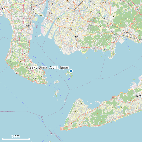 Map of Saku Sima, Aichi, Japan Tide Prediction Station