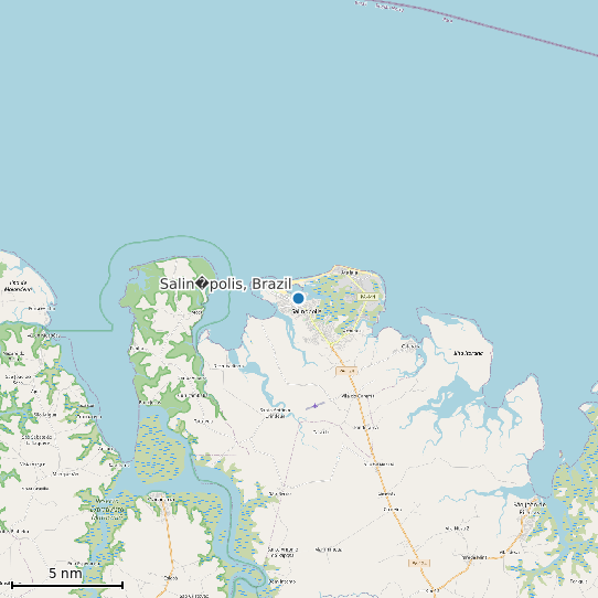 Map of Salin�polis, Brazil Tide Prediction Station