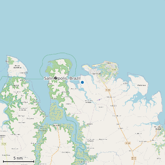Map of Salin�polis, Brazil Tide Prediction Station