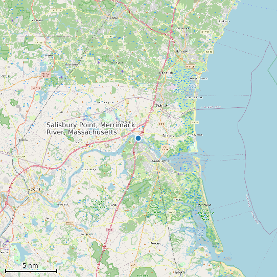 Map of Salisbury Point, Merrimack River, Massachusetts Tide Prediction Station