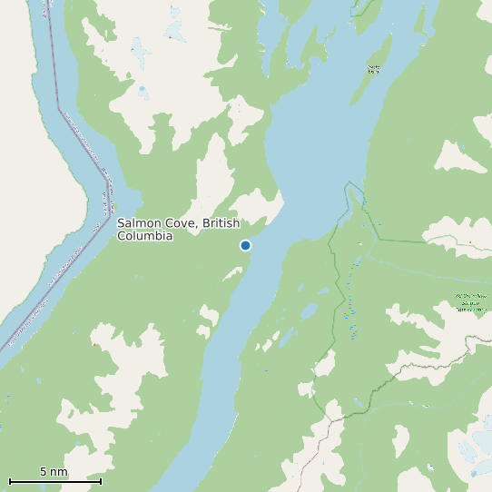 Map of Salmon Cove, British Columbia Tide Prediction Station