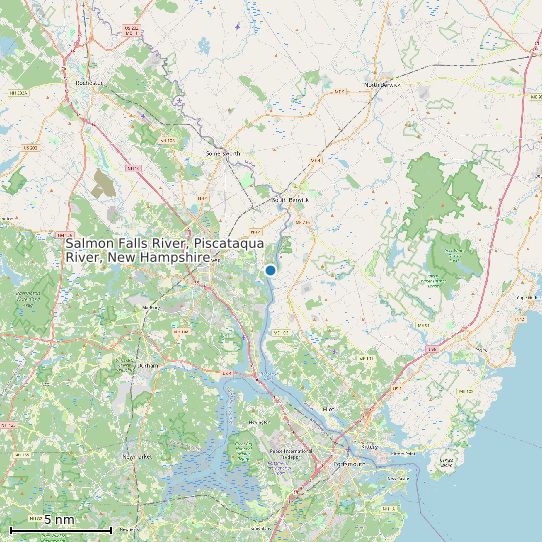 Map of Salmon Falls River, Piscataqua River, New Hampshire Tide Prediction Station