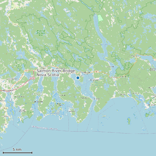 Map of Salmon River Bridge, Nova Scotia Tide Prediction Station