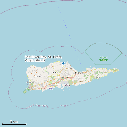 Map of Salt River Bay, St. Croix, Virgin Islands Tide Prediction Station