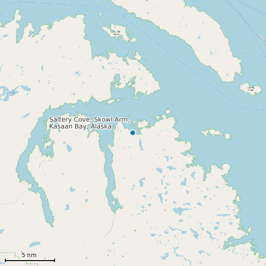 Map of Saltery Cove, Skowl Arm, Kasaan Bay, Alaska Tide Prediction Station