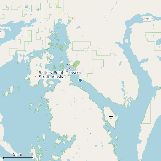 Map of Saltery Point, Tlevak Strait, Alaska Tide Prediction Station