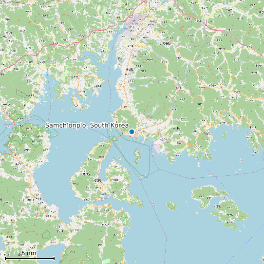 Map of Samch'onp'o, South Korea Tide Prediction Station