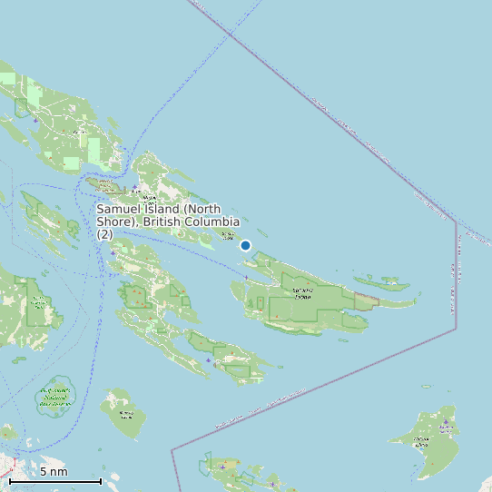 Map of Samuel Island (North Shore), British Columbia (2) Tide Prediction Station
