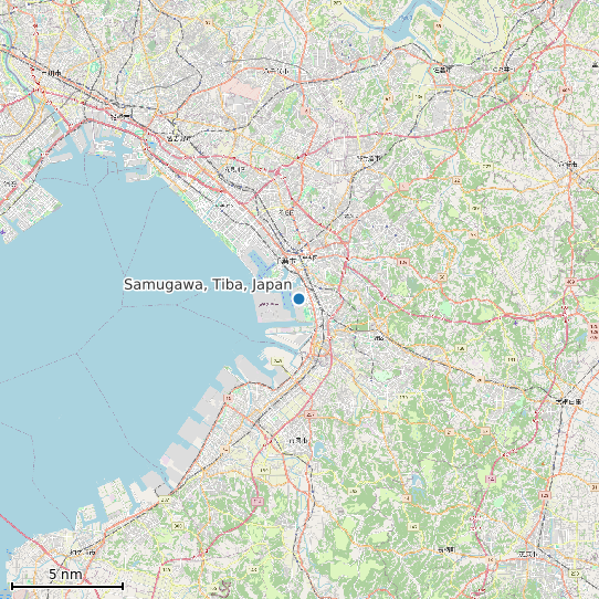 Map of Samugawa, Tiba, Japan Tide Prediction Station