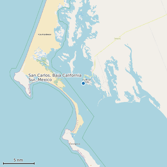 Map of San Carlos, Baja California Sur, Mexico Tide Prediction Station