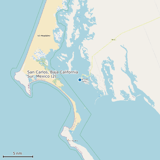 Map of San Carlos, Baja California Sur, Mexico (2) Tide Prediction Station