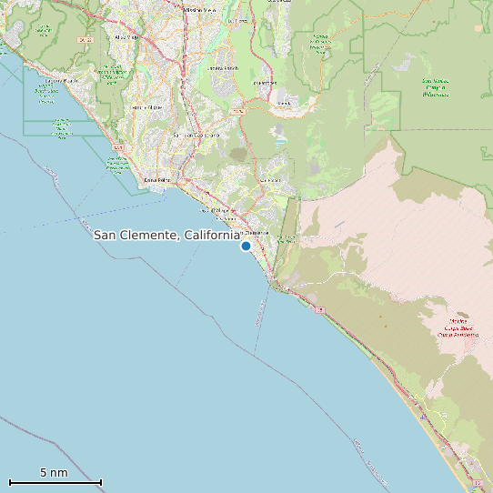Map of San Clemente, California Tide Prediction Station