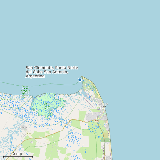 Map of San Clemente, Punta Norte del Cabo San Antonio, Argentina Tide Prediction Station