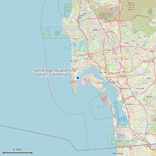 Map of San Diego, Quarantine Station, California Tide Prediction Station