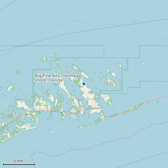 Map of Big Pine Key, northeast shore, Florida Tide Prediction Station