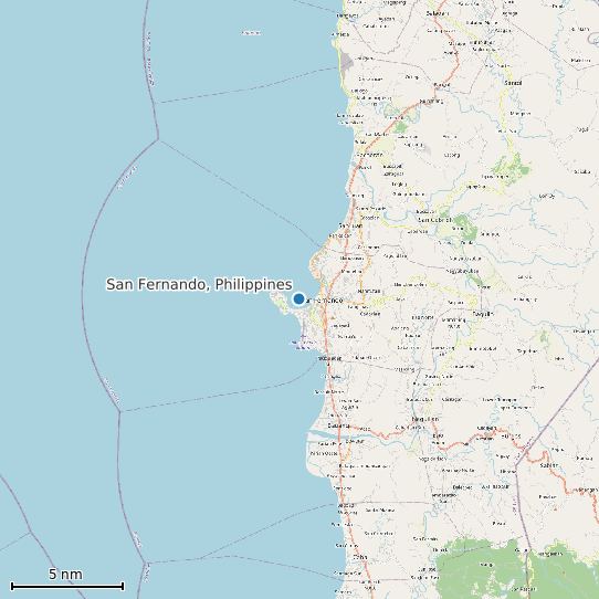 Map of San Fernando, Philippines Tide Prediction Station