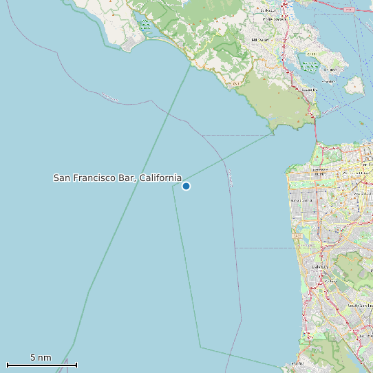 Map of San Francisco Bar, California Tide Prediction Station