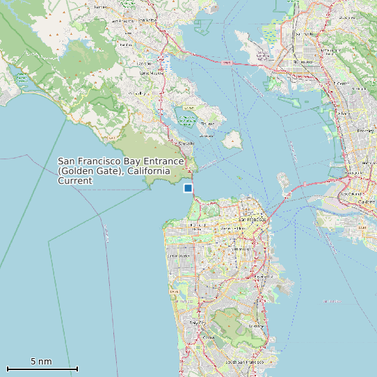 Map of San Francisco Bay Entrance (Golden Gate), California Current Prediction Station