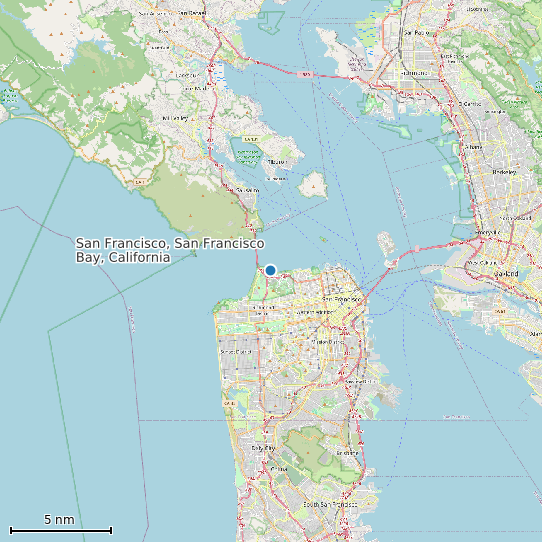 Map of San Francisco, San Francisco Bay, California Tide Prediction Station