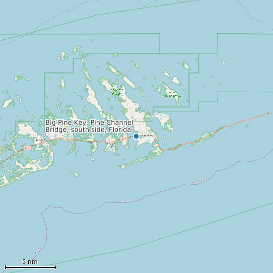 Map of Big Pine Key, Pine Channel Bridge, south side, Florida Tide Prediction Station