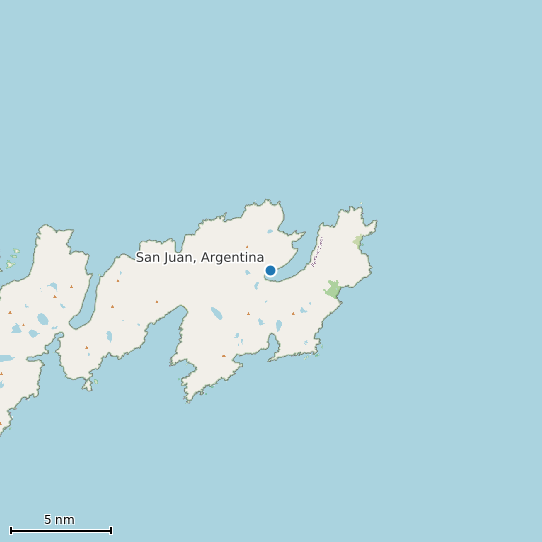 Map of San Juan, Argentina Tide Prediction Station