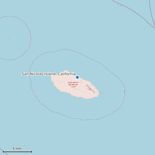 Map of San Nicolas Island, California Tide Prediction Station