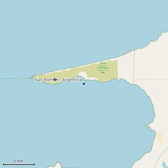 Map of San Rom�n, Argentina Tide Prediction Station